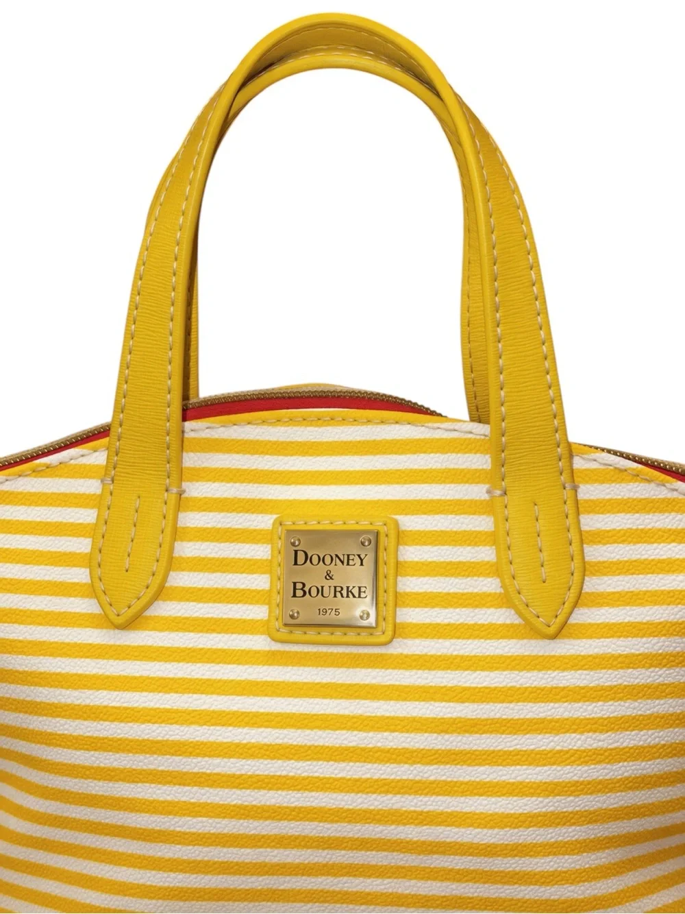 Dooney & Bourke Yellow/White Striped Sullivan Bitsy Satchel - Like New!